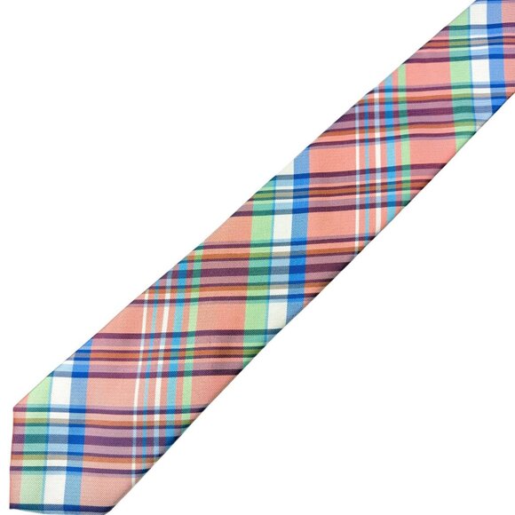 Tommy Hilfiger Spring/Summer Silk Plaid Necktie - 58" x 3.25" - Picture 3 of 6